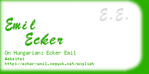 emil ecker business card